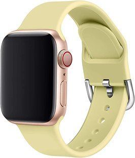 Ремінець Silicone-steel buckle для Apple Watch 42/44/45mm Yellow 264629 фото