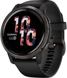 Смарт-годинник Garmin Venu 2 Slate Stainless Steel Bezel with Black Case and Silicone Band (010-02430-11,010-02430-01) 286463 фото