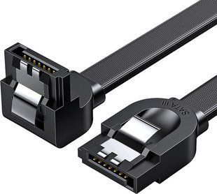 Кабель UGREEN US217 Angled SATA 3 Data Cable 0.5m Black (30797) 278836 фото