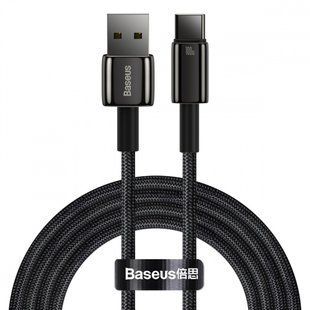 Кабель Baseus Tungsten Gold Fast Charging USB to Type-C 100W (2m) (CAWJ000101) black 396910 фото