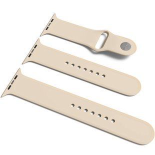 Силіконовий ремінець для Apple Watch Sport Band 42(ser.1-3)/44/45/46/49mm (S/M & M/L) 3pcs (Бежевий / Antique White) 353705 фото