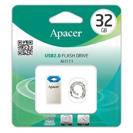 Накопичувач Apacer 32GB USB 2.0 Type-A AH111 Blue (AP32GAH111U-1) 374899 фото