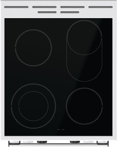 Плита Gorenje електрична склокерамічна, 70л, 50x60см, дисплей, приготування з паром, програматор, білий (GECS5C70WA) 374097 фото