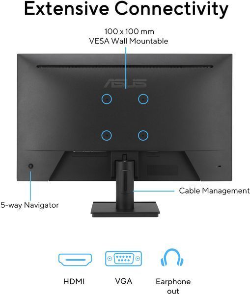 Монітор Asus 27" VA279HG D-Sub, HDMI, Audio, IPS, 120Hz, 1ms, sRGB 99%, AdaptiveSync 367058 фото