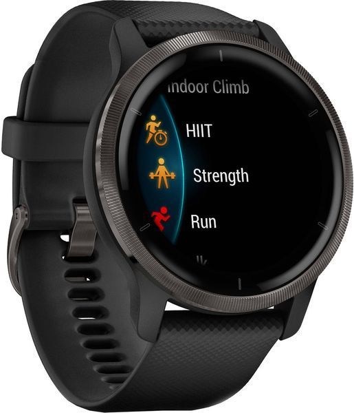 Смарт-годинник Garmin Venu 2 Slate with Black Leather Band (010-02430-21) Global 399166 фото