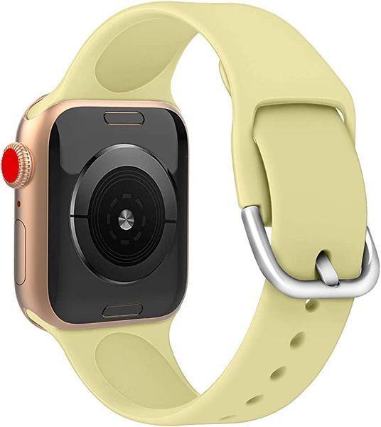 Ремінець Silicone-steel buckle для Apple Watch 42/44/45mm Yellow 264629 фото