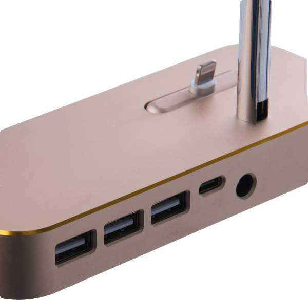 Док-станція Coteetci Apple Watch+iPhone Lighting+Type C+3USB Gold [CS7200-CEG] 71932 фото