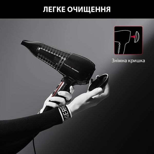 Фен Rowenta x Karl Lagerfeld Powerline, 2100Вт, 3 режими, дифузор, іоніз-я, хол. обдув, чорний (CV591LF0) 369305 фото