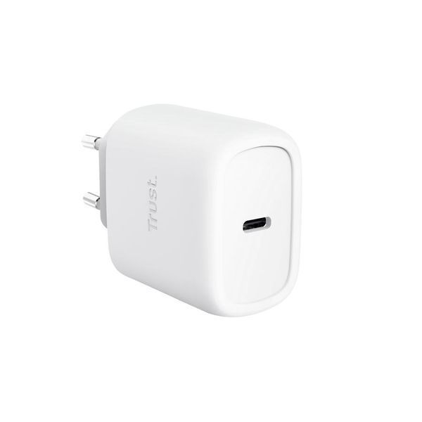 Зарядний пристрій мережевий Trust Maxo 45Вт, GaN, USB-C PD/PPS, білий 393202 фото