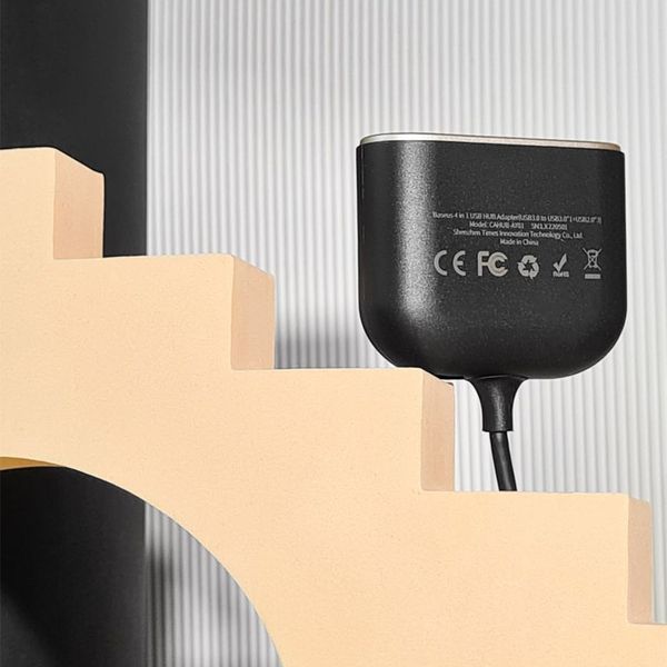 USB-Хаб Baseus Square Round USB To USB 3.0 + 3USB 2.0 (1m) CAHUB-AY01 Black 275373 фото