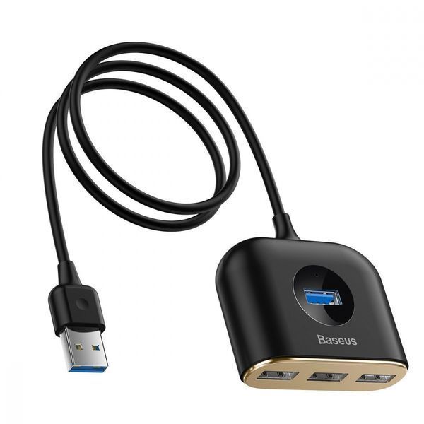 USB-Хаб Baseus Square Round USB To USB 3.0 + 3USB 2.0 (1m) CAHUB-AY01 Black 275373 фото