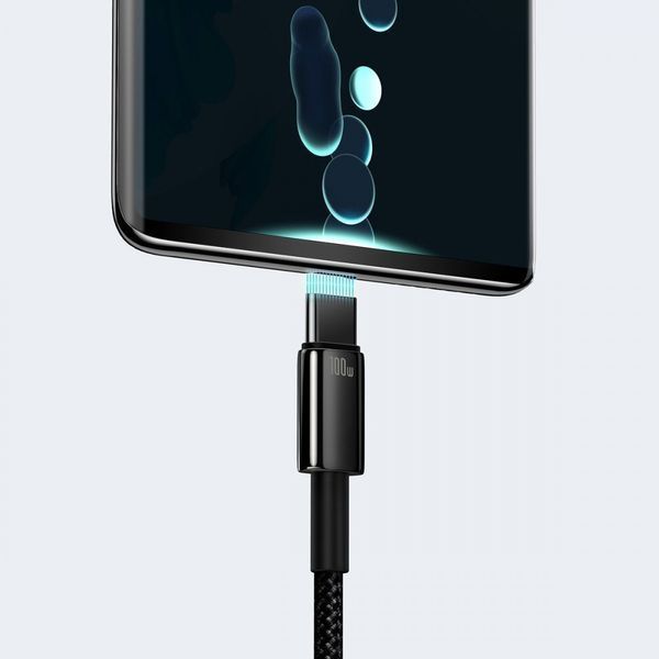 Кабель Baseus Tungsten Gold Fast Charging USB to Type-C 100W (2m) (CAWJ000101) black 396910 фото