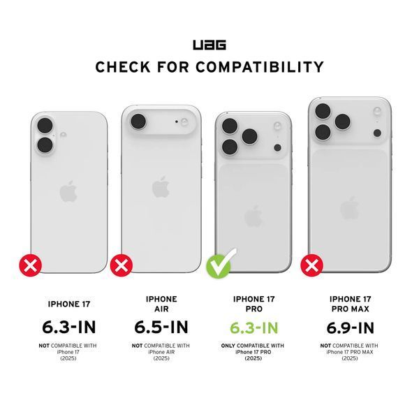 Чохол UAG для iPhone 17 Pro, Pathfinder Clear MagSafe, Ice/Silver (114551114333) 398288 фото