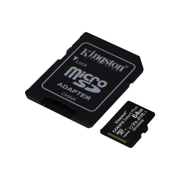 Картка пам*ятi MicroSDXC 64Gb Kingston Canvas Select Plus Class 10 UHS-1 А1 (с адаптером) (SDCS2/64GB) 245574 фото