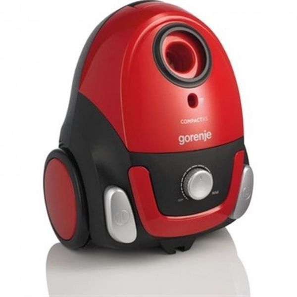 Пилосос Gorenje мішковий, 800Вт, 2л, вага-2.5кг, HEPA, індикатор, телескоп, червоний (VCEB11CXRII) 374244 фото