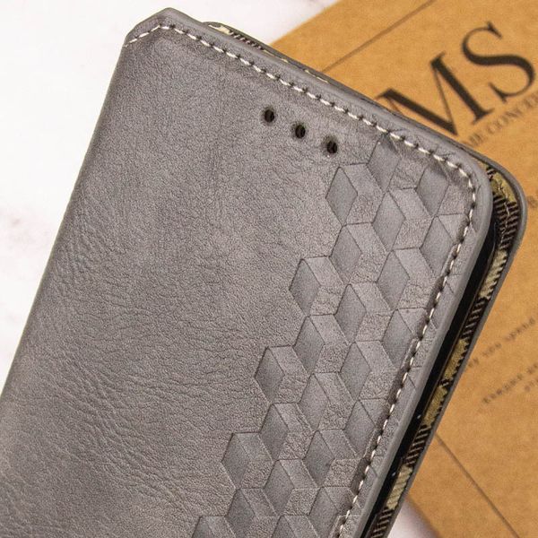 Шкіряний чохол книжка GETMAN Cubic (PU) для Samsung Galaxy M54 5G Сірий 272485 фото