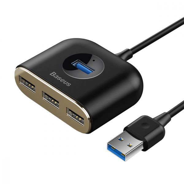 USB-Хаб Baseus Square Round USB To USB 3.0 + 3USB 2.0 (1m) CAHUB-AY01 Black 275373 фото