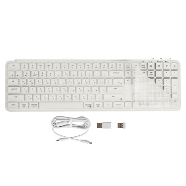 Клавіатура мембрана Keychron B6 Pro, USB/WL/BT, ivory white (B6P-K8-UA) 370066 фото