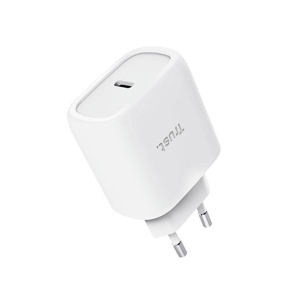 Зарядний пристрій мережевий Trust Maxo 45Вт, GaN, USB-C PD/PPS, білий 393202 фото