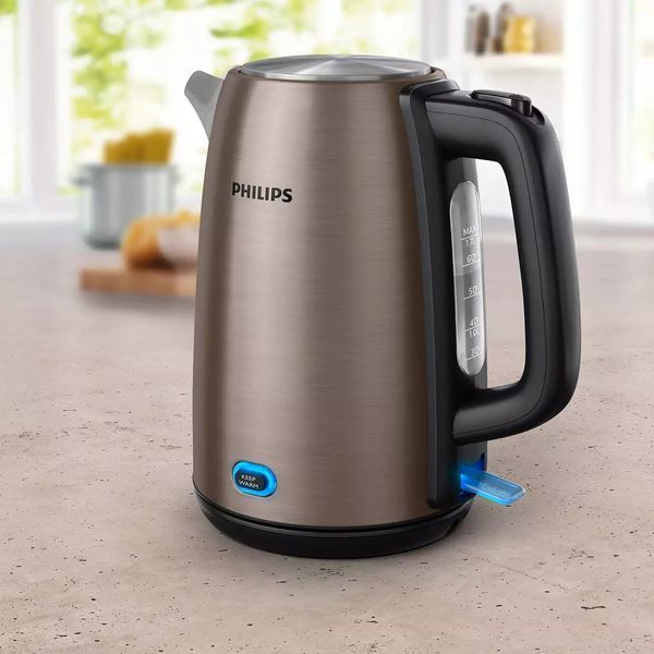 Електрочайник Philips Viva Collection 1.7л, метал, LED підсвітка, мідно-чорний (HD9355/92) 369208 фото