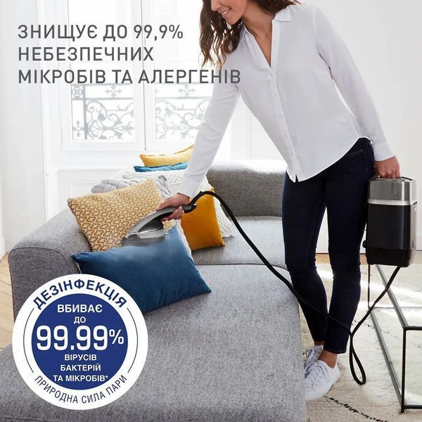Прасувальна система Tefal IXEO Power, 2170Вт, 1100мл, паровий удар -350гр, постійна пара - 100гр, з дошкою для прасування, нерж. сталь, чорно-сірий 388511 фото