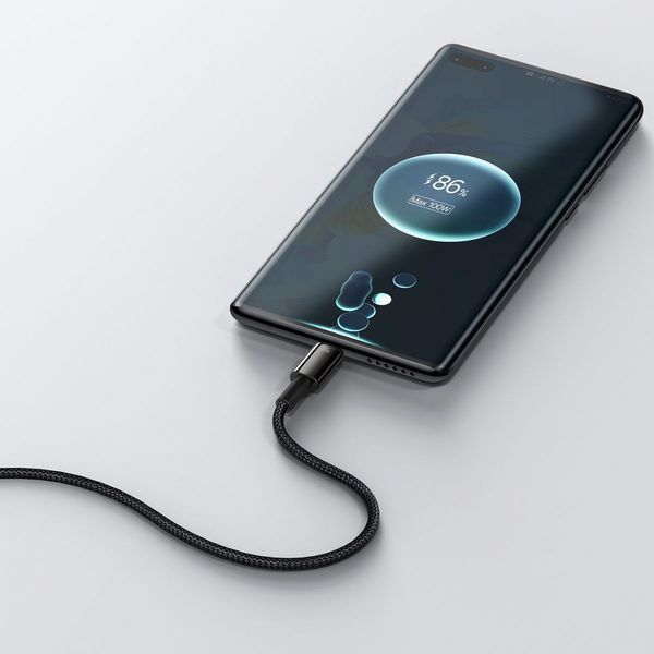 Кабель Baseus Tungsten Gold Fast Charging USB to Type-C 100W (2m) (CAWJ000101) black 396910 фото