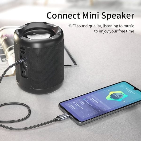 Кабель ESSAGER E02 Type-c To 3.5mm Male Audio Cable (EZJE02-0G) Grey 315761 фото
