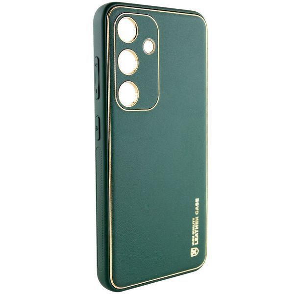 Шкіряний чохол Xshield для Samsung Galaxy S24 Зелений / Army Green 285979 фото
