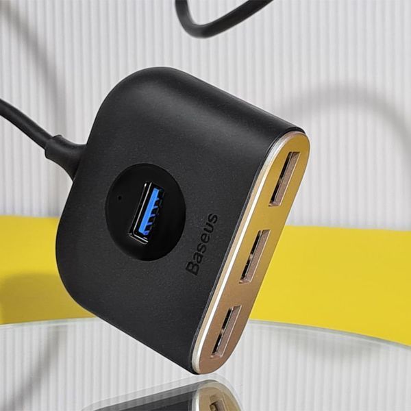 USB-Хаб Baseus Square Round USB To USB 3.0 + 3USB 2.0 (1m) CAHUB-AY01 Black 275373 фото