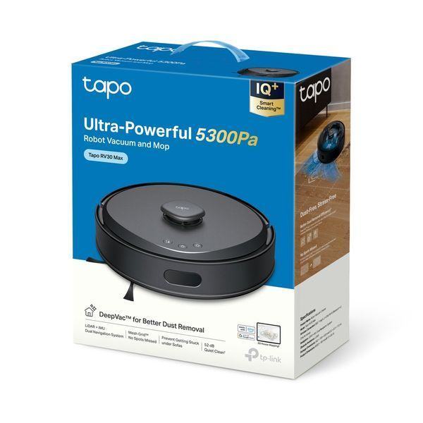 Робот-пилосос TP-LINK TAPO RV 30 MAX LIDAR з підтримкою вологого прибирання (TAPO-RV30-MAX) 374631 фото