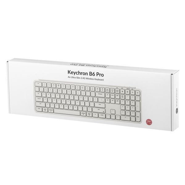 Клавіатура мембрана Keychron B6 Pro, USB/WL/BT, ivory white (B6P-K8-UA) 370066 фото