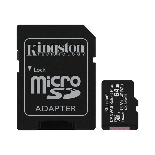 Картка пам*ятi MicroSDXC 64Gb Kingston Canvas Select Plus Class 10 UHS-1 А1 (с адаптером) (SDCS2/64GB) 245574 фото