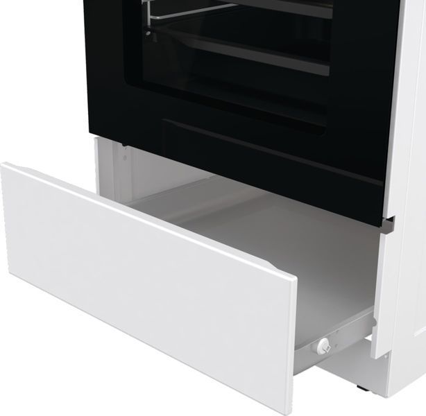 Плита Gorenje електрична склокерамічна, 70л, 50x60см, дисплей, приготування з паром, програматор, білий (GECS5C70WA) 374097 фото