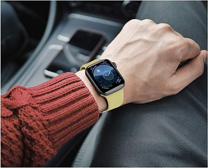 Ремінець Silicone-steel buckle для Apple Watch 42/44/45mm Yellow 264629 фото