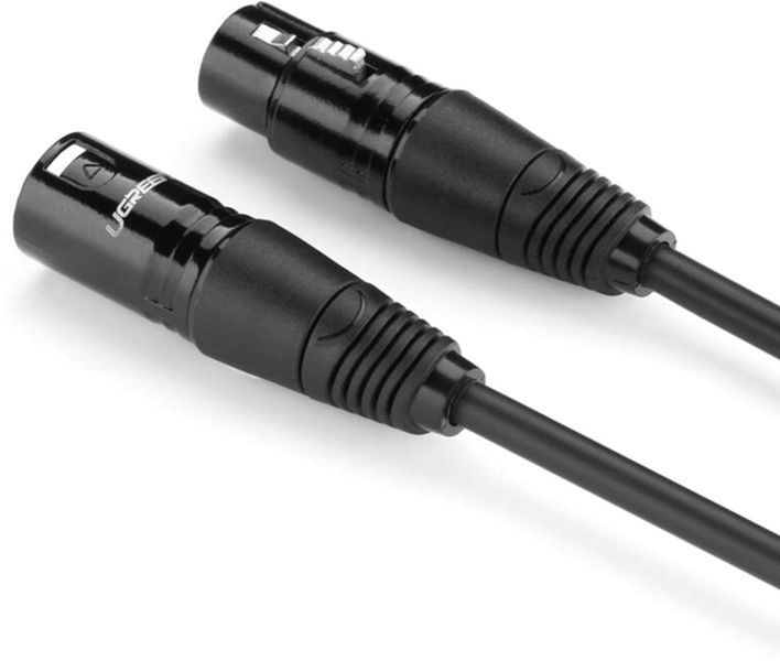 Кабель UGREEN AV130 XLR Male To Female Cable 2m (20710) Black 314292 фото