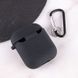 Силіконовий футляр з мікрофіброю для навушників Airpods 1/2 Чорний / Black 240914 фото 4