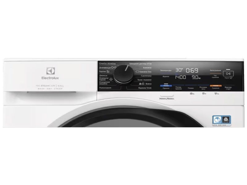 Прально-сушильна машина Electrolux фронтальна, 9(5)кг, 1400, А, 58см, дисплей, пара, інвертор, білий (EW7W4492U) 375596 фото