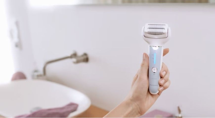 Епілятор Panasonic пінцетний, акумуляторний , пінцет.-60, волог.+сух., насадок-7, футляр , голубий-білий (ES-EY90-A520) 366773 фото