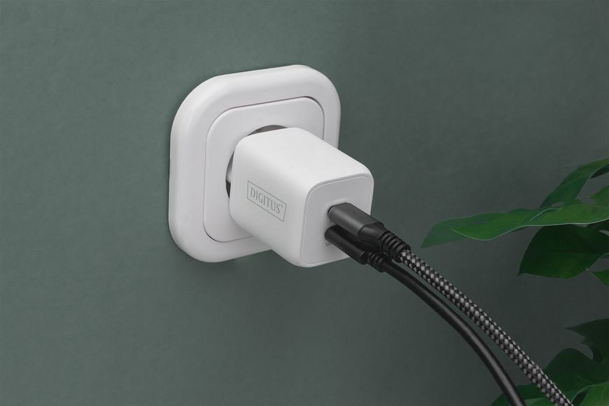Зарядний пристрій DIGITUS 2хUSB-C, 65W, GaN 368628 фото