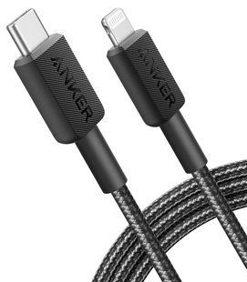 кабель ANKER 322 USB-C to Lightning - 1.8m Nylon (Чорний) 323364 фото