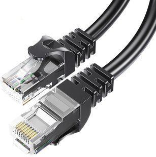 Кабель ESSAGER TopSpeed Cable Ethernet Cat6 RJ45 Splitter Network Round Cable 3m (EXCWXY-JSC01) Black 315539 фото