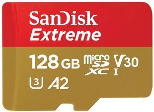 Карта пам'яті SanDisk microSD 128GB C10 UHS-I U3 R190/W90MB/s Extreme V30 (SDSQXAA-128G-GN6MN) 375010 фото