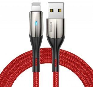 Кабель Baseus Horizontal Data USB кабель (with An Indicator Lamp) USB For IP 2.4A 2m (CALSP-C09) Red 255244 фото