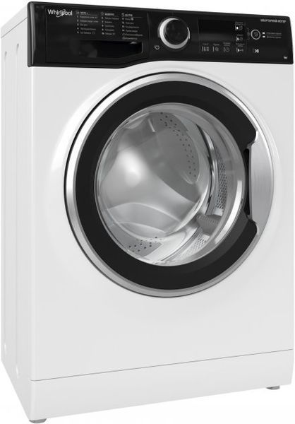 Пральна машина Whirlpool фронтальна, 6кг, 1200, A+++, 43см, дисплей, інвертор, люк чорний, білий (WRBSB6228BUA) 375909 фото