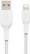 Кабель USB-A > Lightning заряджання/синхронізації Belkin 2м, 12Вт, плетений, білий (CAA002BT2MWH) 373044 фото 2
