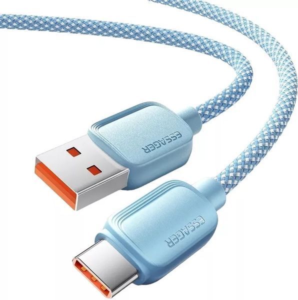 Кабель ESSAGER Breeze USB Cable USB-A to Type C 1M 100W (EXC7A-WL03-P) Blue 314527 фото