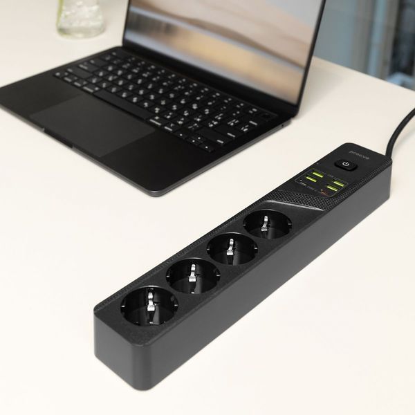 Мережевий фільтр Proove Power Strip P-04 (4 розетки + 4 USB + 2 Type-C) 3M (PSP442430001) black 390434 фото