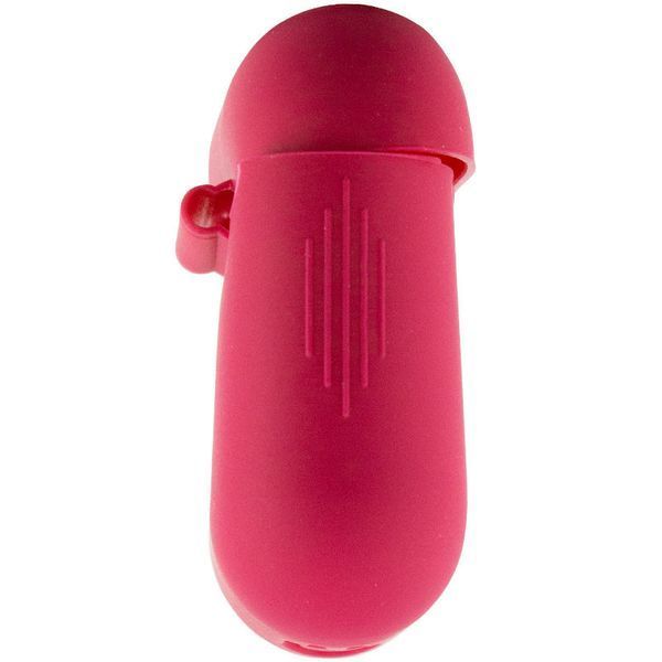 Силіконовий футляр New з карабіном для навушників Airpods 1/2 Червоний / Rose Red 220570 фото