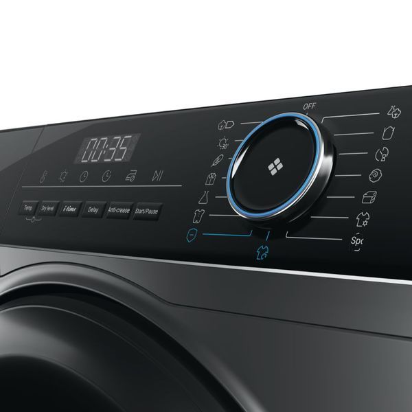 Сушильна машина Haier тепловий насос, 9кг, A+++, 59,5см, дисплей, пара, cріблястий (HD90-A3939R-S) 375079 фото