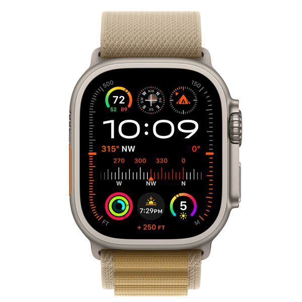 Ремінець Apple Watch Alpine Loop Band Medium Для Watch 49mm - Natural Titanium Finish - Tan (MXN23) 330113 фото